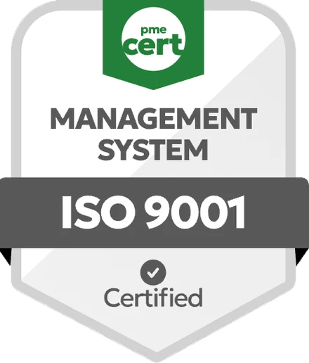 ISO 9001 certified management system - PME Cert